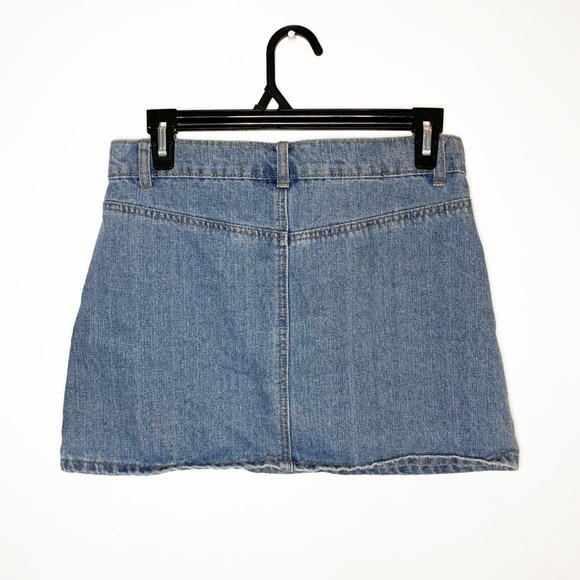 FOREVER21 Lace Up Jean Mini Skirt - Picture 2 of 3